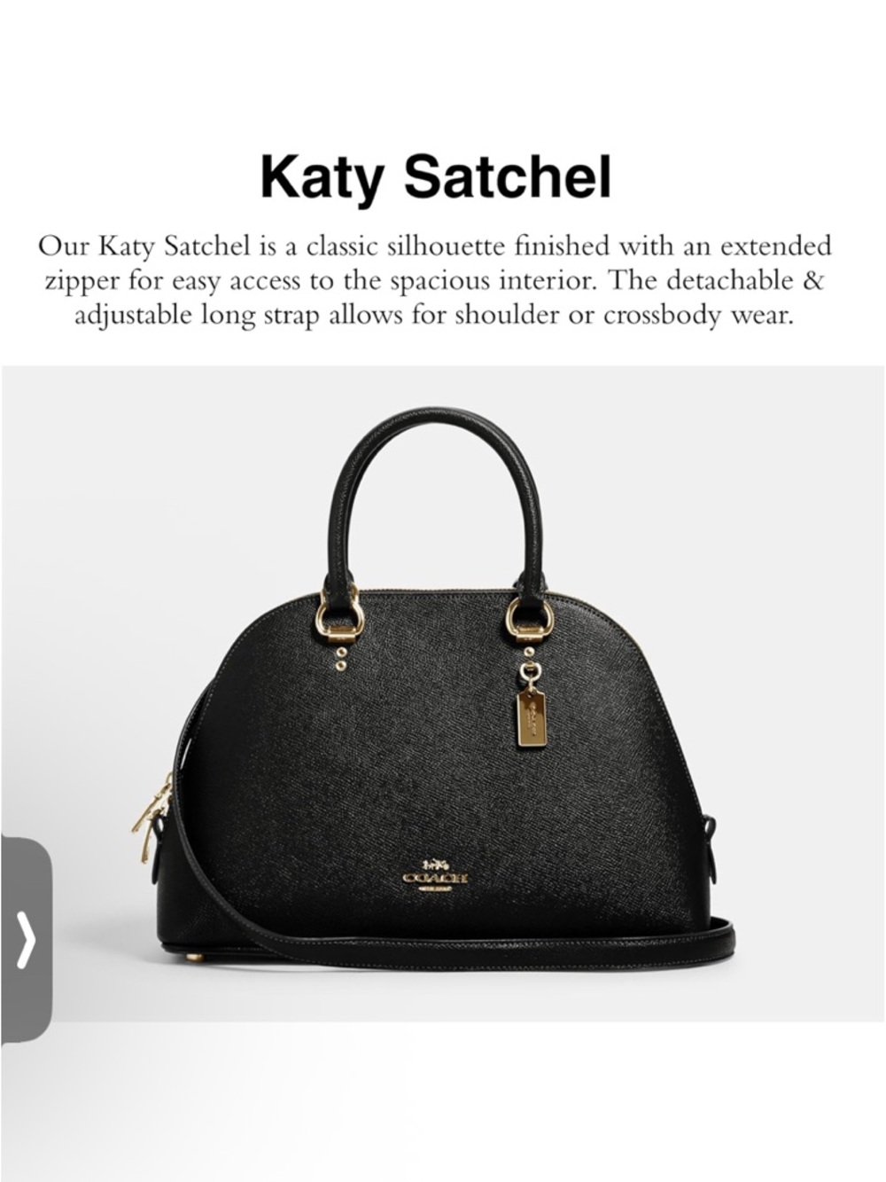 Coach Katy Black Dome Satchel with Gold Hardware - Picture 13 of 13